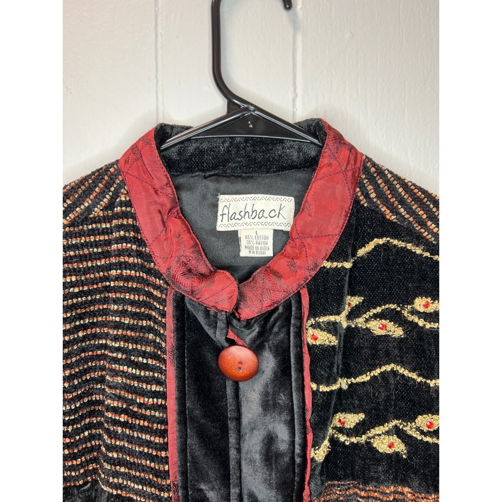 Flashback Womens Patchwork Jacket Size L Velvet E… - image 5